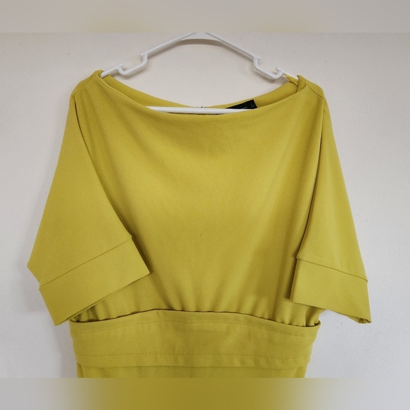 New York & Company Dolam Sheath Dress Citron Yellow Large NEW with Tags - Picture 9 of 13